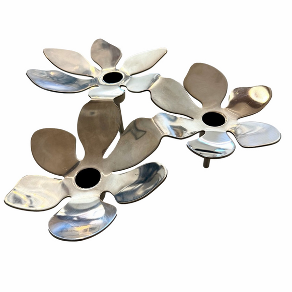 IKEA Stockholm Monika Mulder Vintage Stainless Steel Flower Candlesticks Holder - Picture 2 of 16